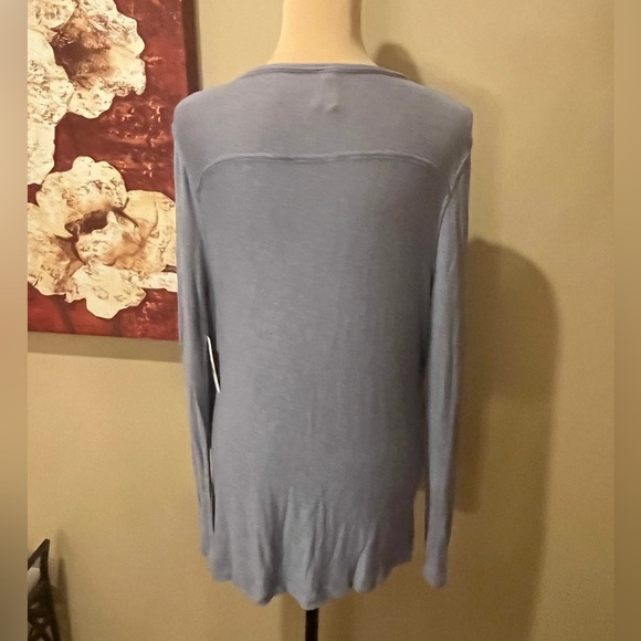 NWT Free People oversized light-wt long sleeve faux wrap drape top, size Small - Picture 5 of 7